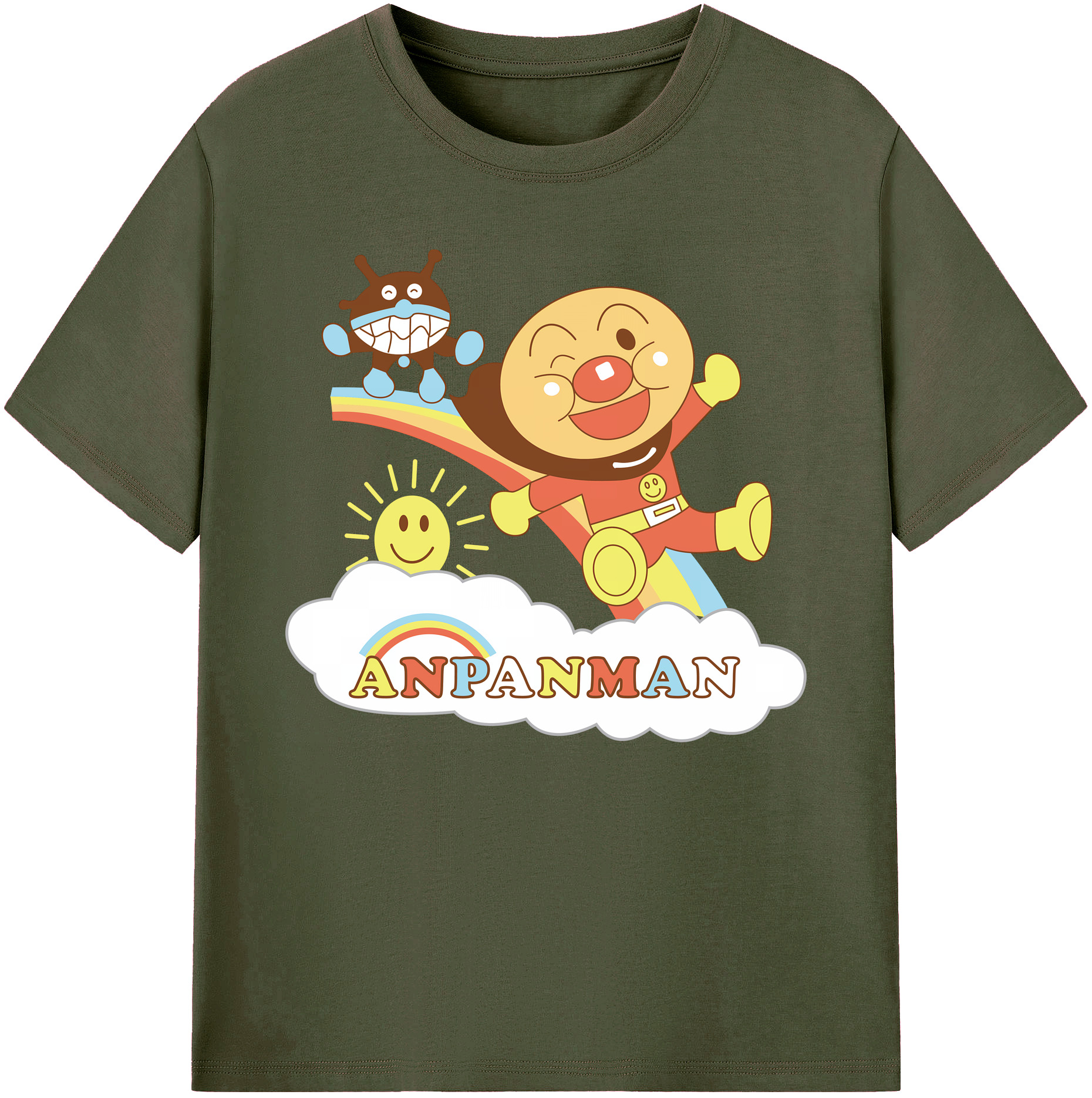 （画像用） アンパンマン Anpanman 綿100％ メンズ半袖Tシャツ｜肌触りやわらか＆通気性
